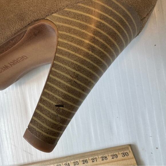 Gerry Weber stacked heeled boots tan suede real leather  size 41 EU - Picture 10 of 13